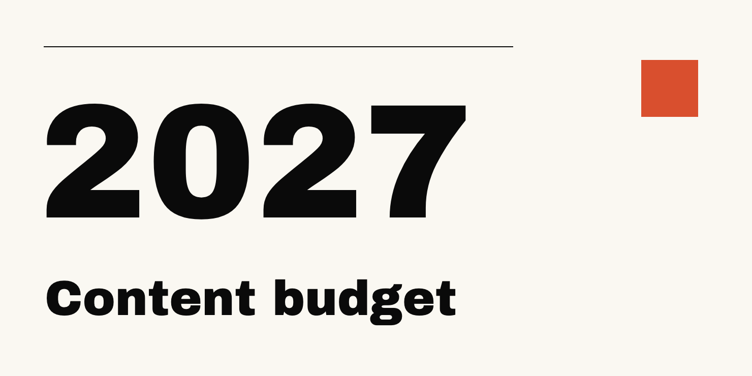 Editorial cover for planning the 2027 SaaS content budget without fabricated costs or return estimates.